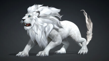 Alternative view of White King Lion